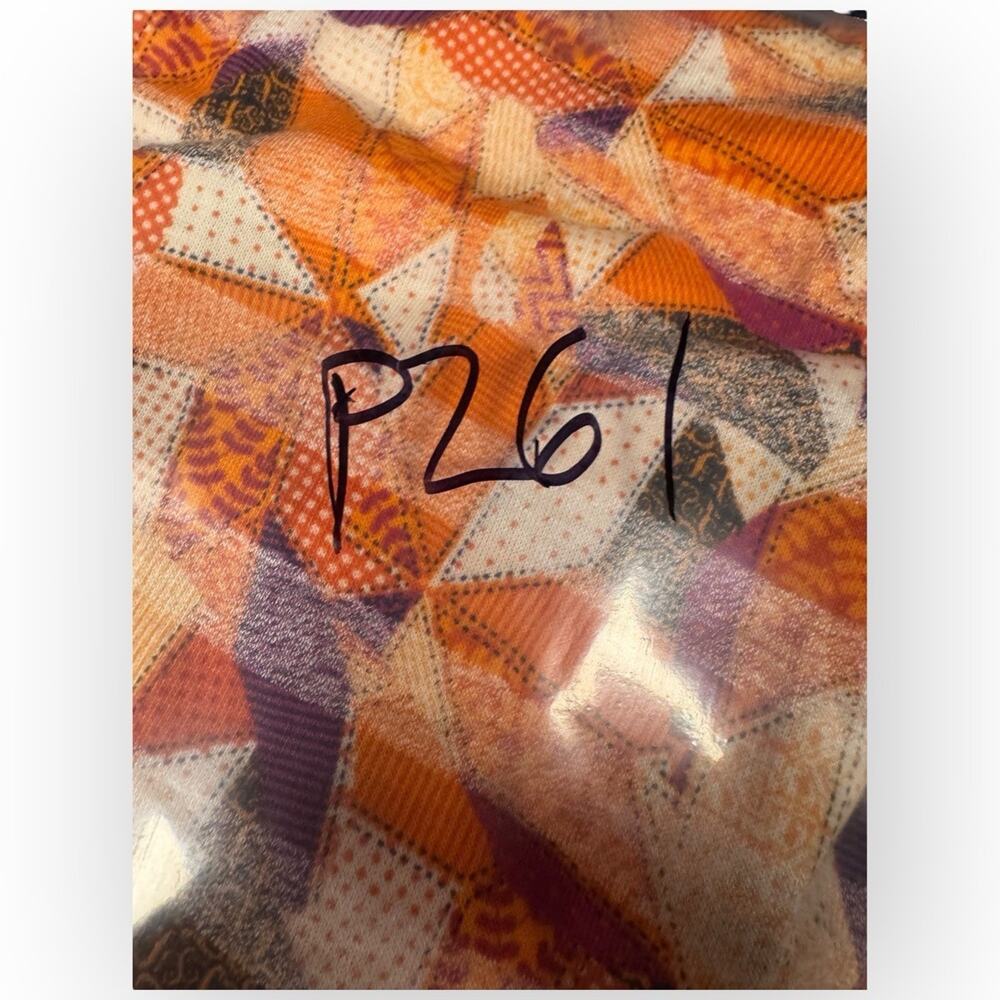 NWT LuLaRoe Irma High-Low Tunic Top – Orange Purple Geometric Print – Medium - Picture 6 of 6